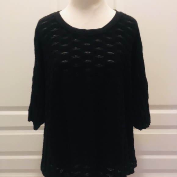 Peruvian Connection Black Knit Batwing Sweater XL - Picture 2 of 6